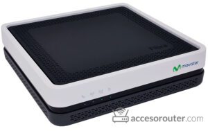 Router Askey HGU RFT3505VW de Movistar, blanco con el frontal negro