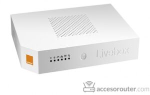 Livebox 2 de Orange, blanco y horizontal, con el logotipo naranja
