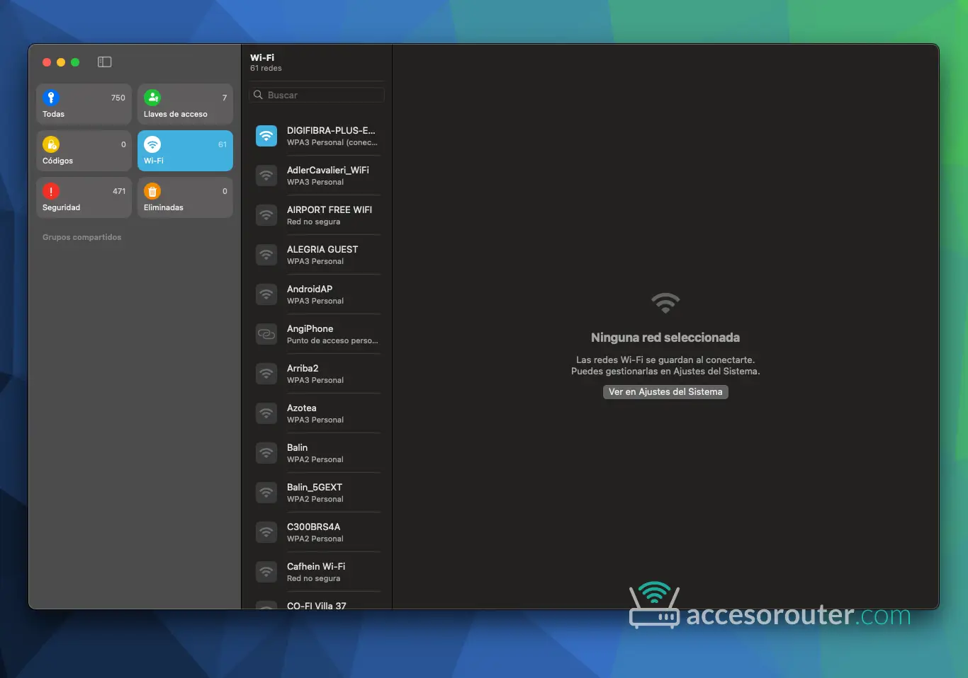Gestor de contraseñas en Mac