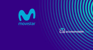 Logotipo de Movistar sobre fondo morado