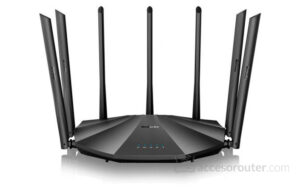 Router Tenda AC23 negro con sus seis antenas desplegadas